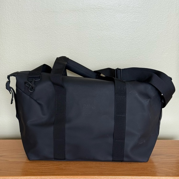 Rains Black Small Weekender Duffel Bag - Picture 2 of 16